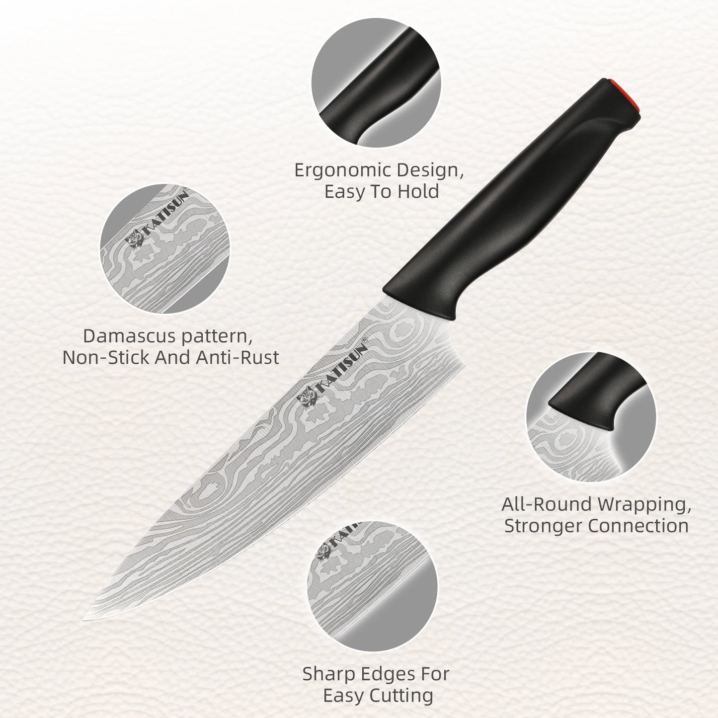 15-Piece High Carbon Knife Set with Sharpener