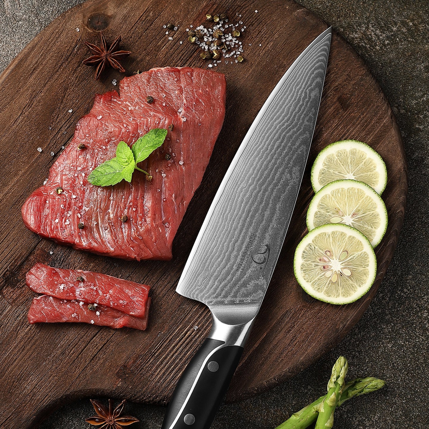 Damascus VG10 Steel Gyuto Chef Knife with ABS Handle