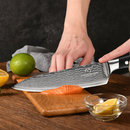 8 Inch Damascus High-Carbon Gyuto Knife
