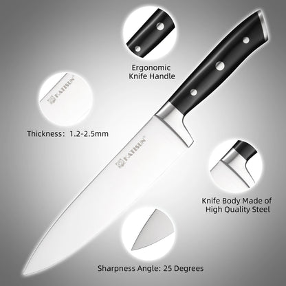 15-Piece Carbon Steel Kitchen Knife Set with Wooden Stand
