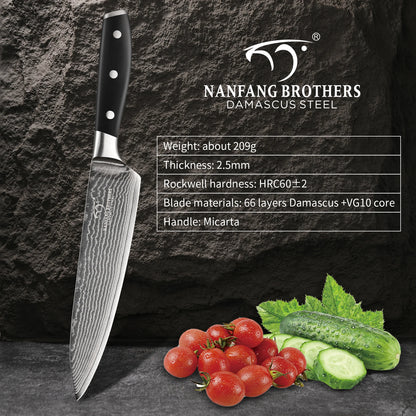 8 Inch Damascus High-Carbon Gyuto Knife