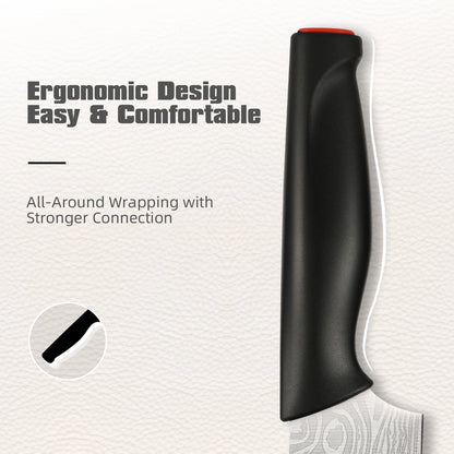 15-Piece High Carbon Knife Set with Sharpener