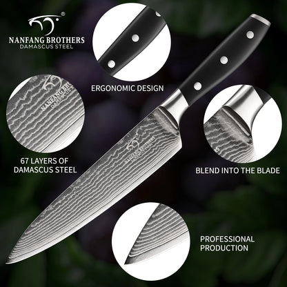 8 Inch Damascus High-Carbon Gyuto Knife